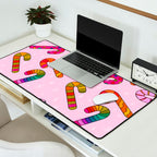 Rainbow Candy Canes Desk Mat Gallery Image 2
