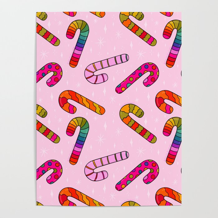 Rainbow Candy Canes Poster Gallery Image 1