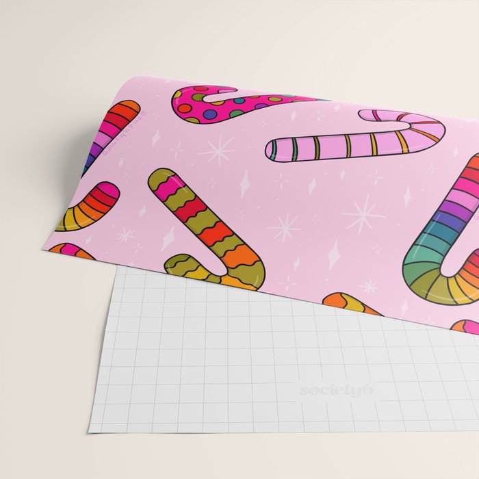 Rainbow Candy Canes Wrapping Paper Gallery Image 2