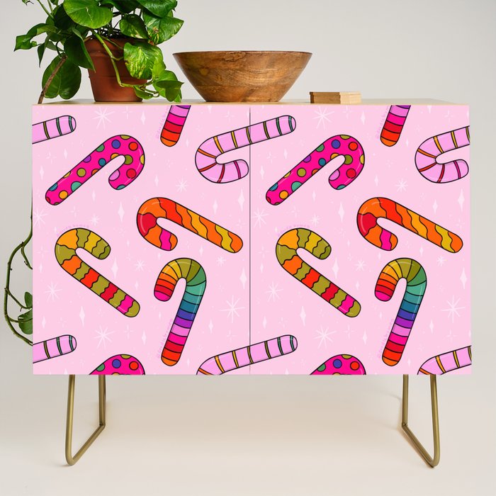 Rainbow Candy Canes Credenza Gallery Image 1