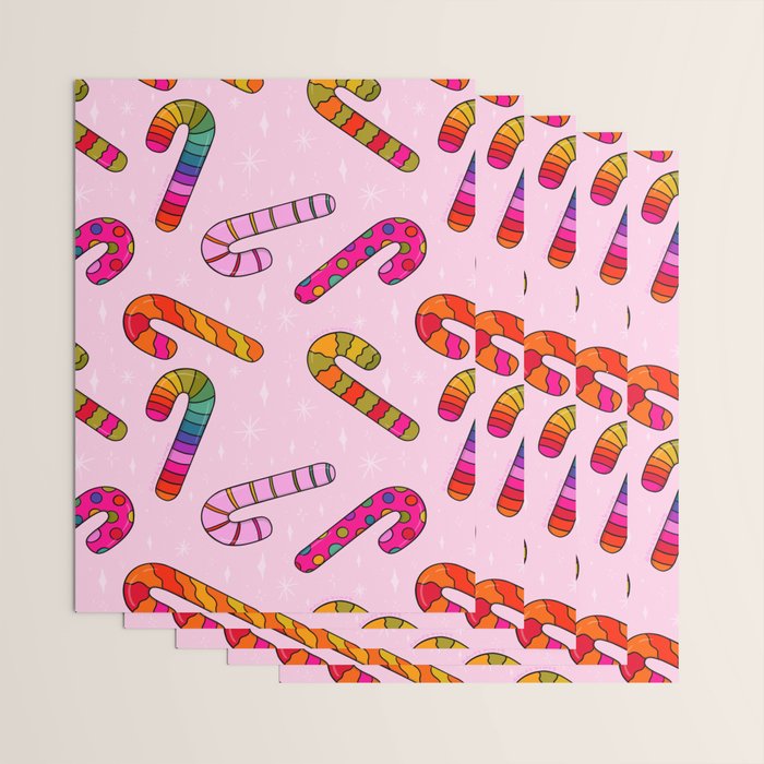 Rainbow Candy Canes Wrapping Paper Gallery Image 3