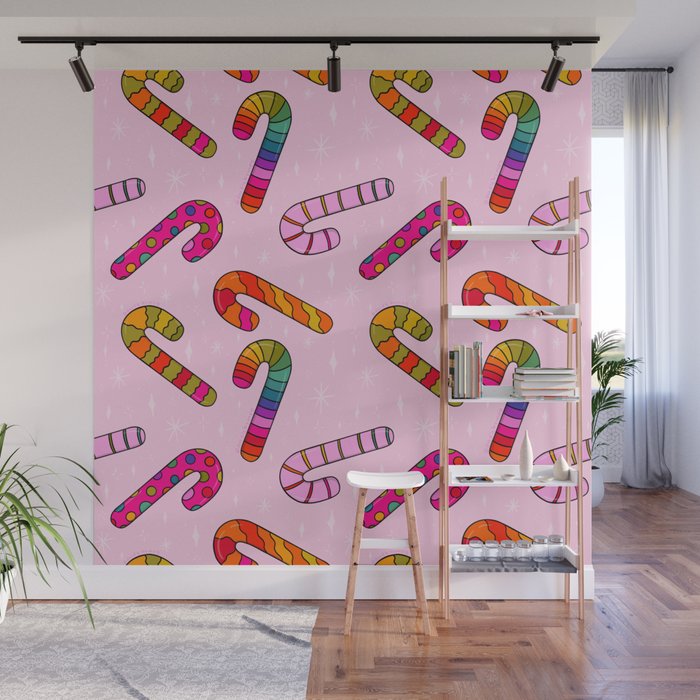 Rainbow Candy Canes Wall Mural Gallery Image 1