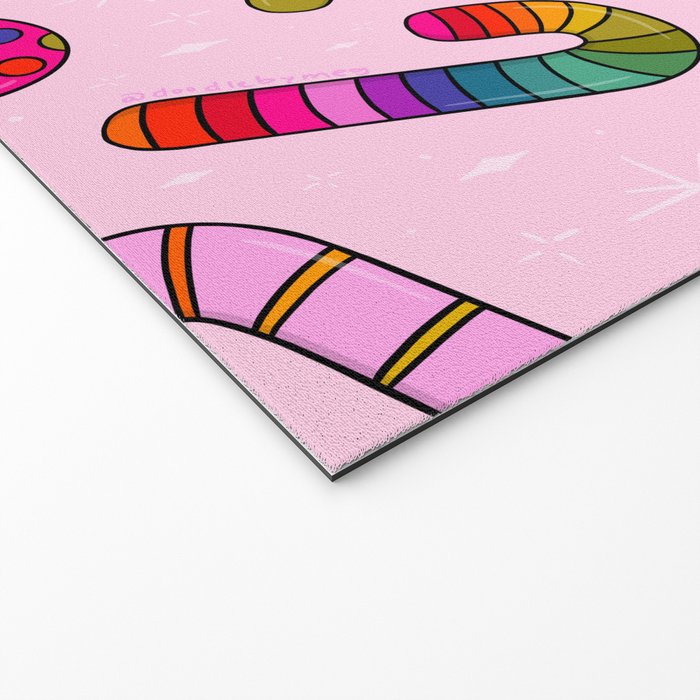 Rainbow Candy Canes Welcome Mat Gallery Image 2