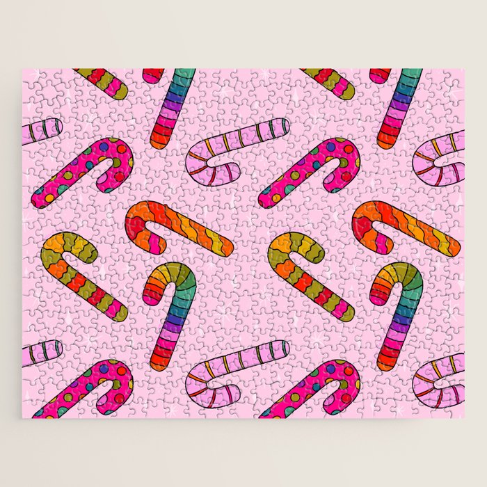 Rainbow Candy Canes Jigsaw Puzzle Gallery Image 1