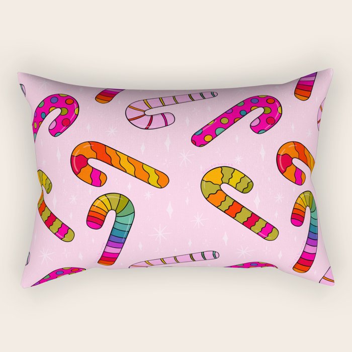 Rainbow Candy Canes Rectangular Pillow Gallery Image 1