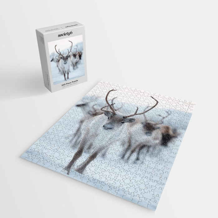 Reindeer in the Snow - Nordic Wildlife Photography Print Jigsaw Puzzle Gallery Image 2