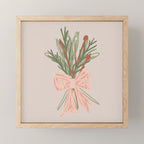 Holiday Bow-quet . Neutral Mini Art Print Gallery Image 1