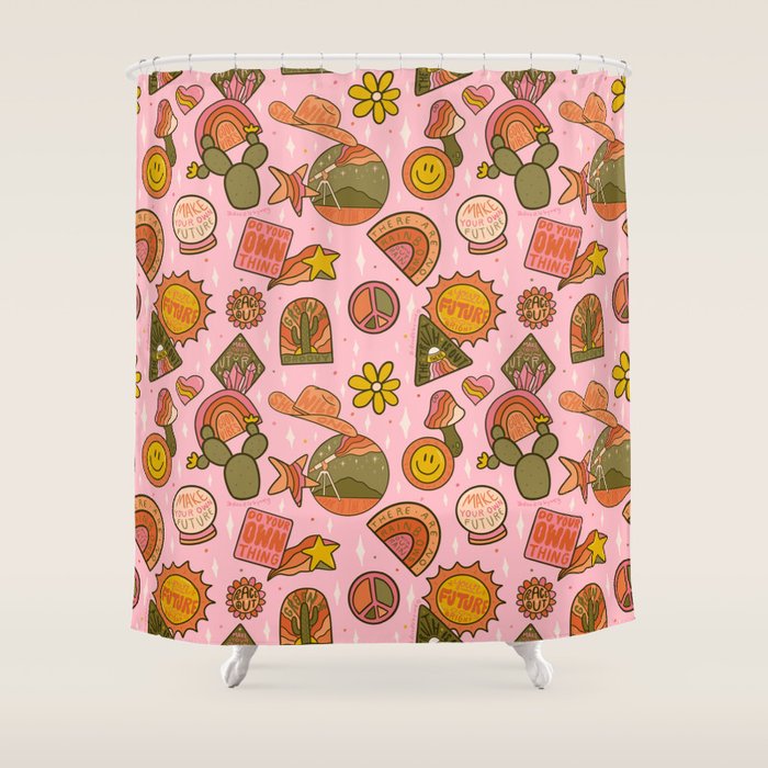 Fall Patch Print Shower Curtain Gallery Image 1