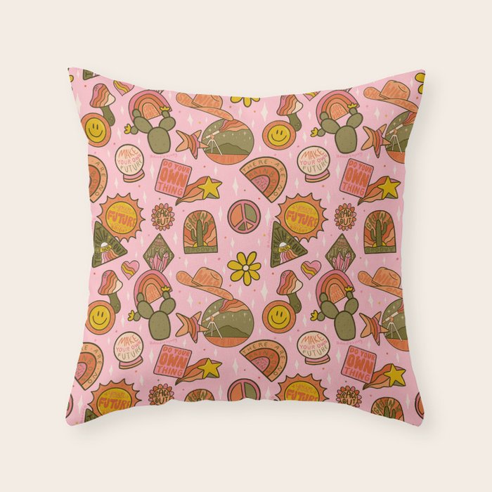 Fall Patch Print Throw Pillow Gallery Image 6