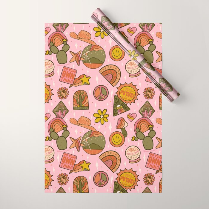 Fall Patch Print Wrapping Paper Gallery Image 1
