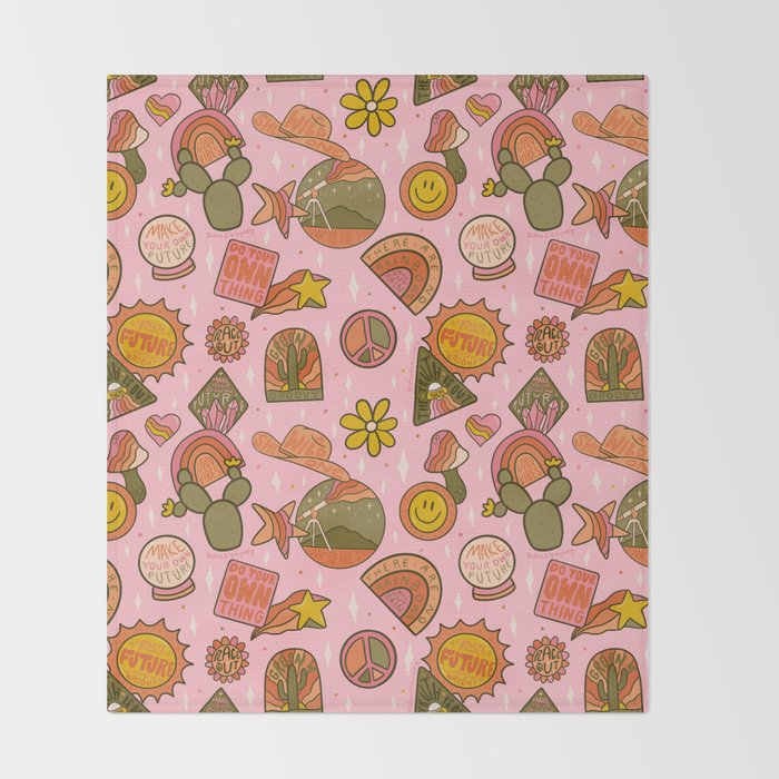 Fall Patch Print Throw Blanket Gallery Image 2