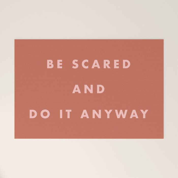 Inspirational Bravery Quote in Terra Cotta Welcome Mat Gallery Image 1
