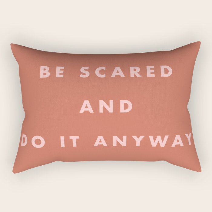 Inspirational Bravery Quote in Terra Cotta Rectangular Pillow Gallery Image 2