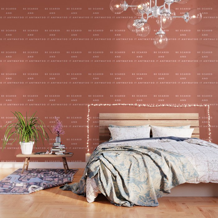 Inspirational Bravery Quote in Terra Cotta Wallpaper Gallery Image 3