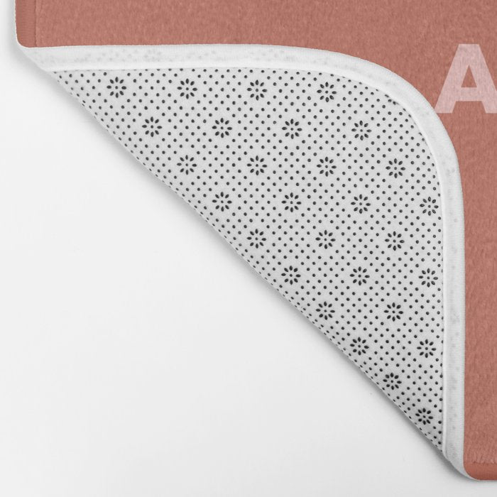 Inspirational Bravery Quote in Terra Cotta Bath Mat Gallery Image 2