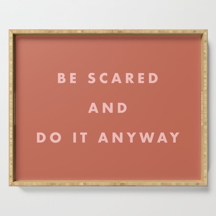 Inspirational Bravery Quote in Terra Cotta Serving Tray Gallery Image 1