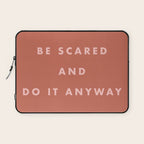 Inspirational Bravery Quote in Terra Cotta Laptop Sleeve Gallery Image 1