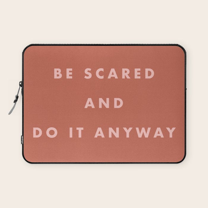 Inspirational Bravery Quote in Terra Cotta Laptop Sleeve Gallery Image 1