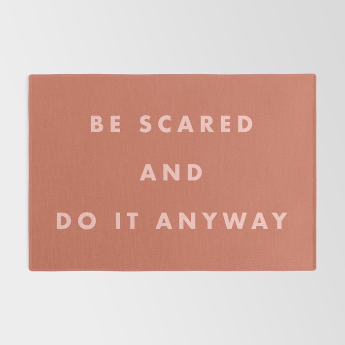 Inspirational Bravery Quote in Terra Cotta Rug Gallery Image 2