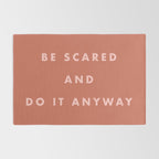 Inspirational Bravery Quote in Terra Cotta Rug Gallery Image 2