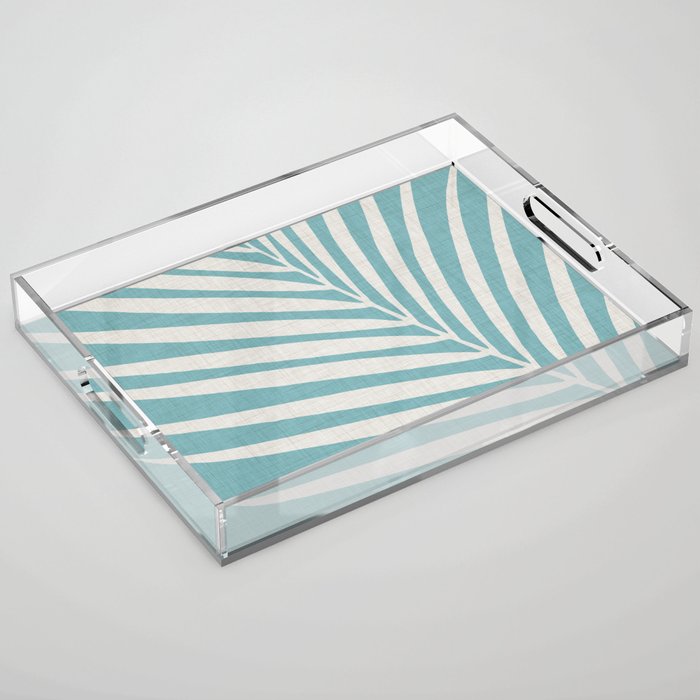 Vintage Palm Frond Silhouette Acrylic Tray Gallery Image 1