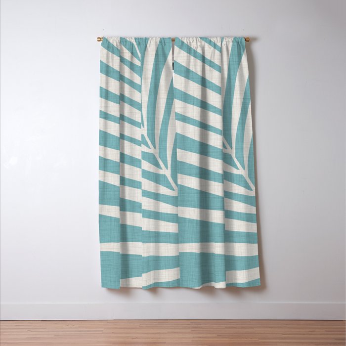Vintage Palm Frond Silhouette Window Curtain Gallery Image 3