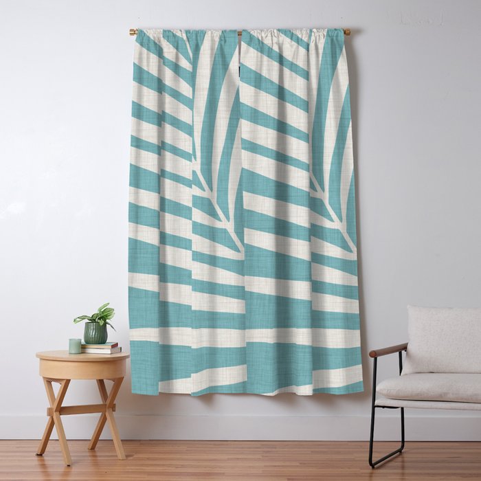 Vintage Palm Frond Silhouette Window Curtain Gallery Image 5