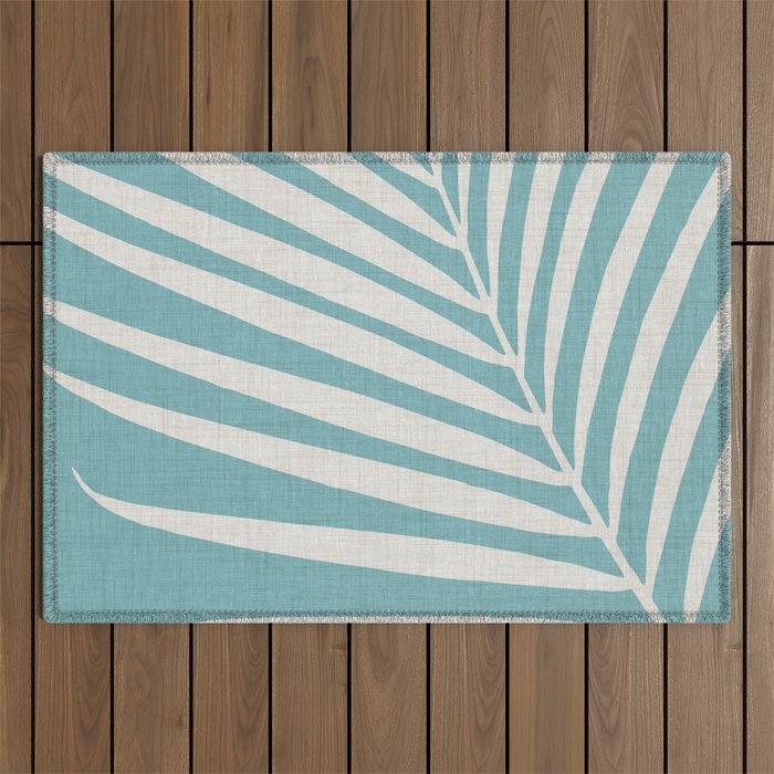 Vintage Palm Frond Silhouette Outdoor Rug Gallery Image 1