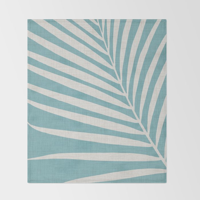 Vintage Palm Frond Silhouette Throw Blanket Gallery Image 2