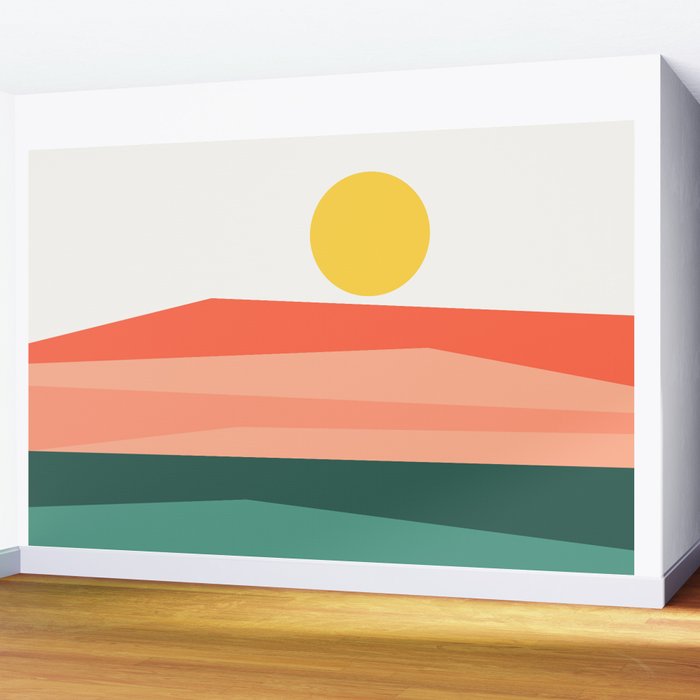 Abstract Landscape 09 Red Wall Mural Gallery Image 2