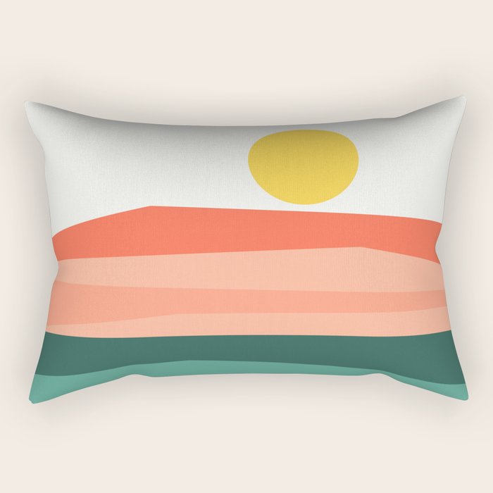 Abstract Landscape 09 Red Rectangular Pillow Gallery Image 1