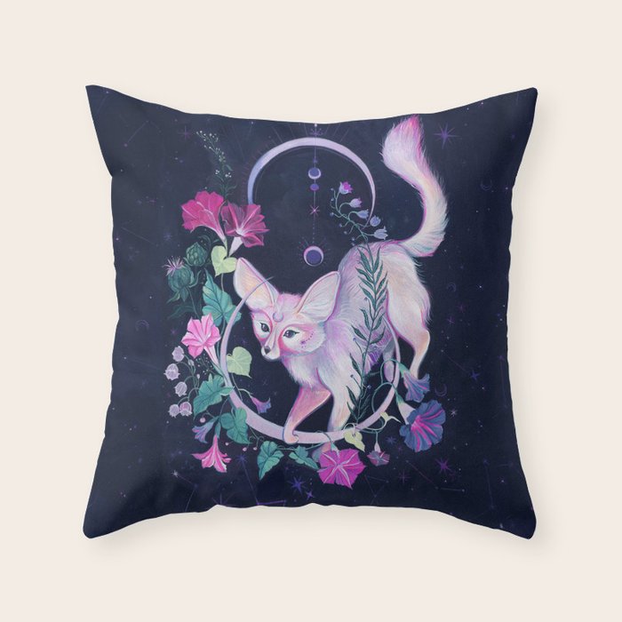 Cosmic Fox Throw Pillow Gallery Image 6