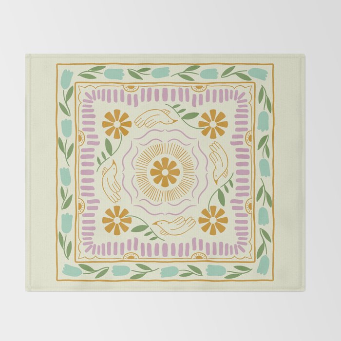 Scandinavian Dove Pattern Throw Blanket Gallery Image 2