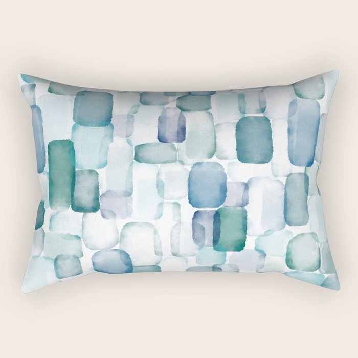 Sea Glass Watercolor Rectangular Pillow Gallery Image 1