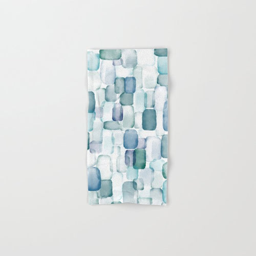 Sea Glass Watercolor Bath Towel