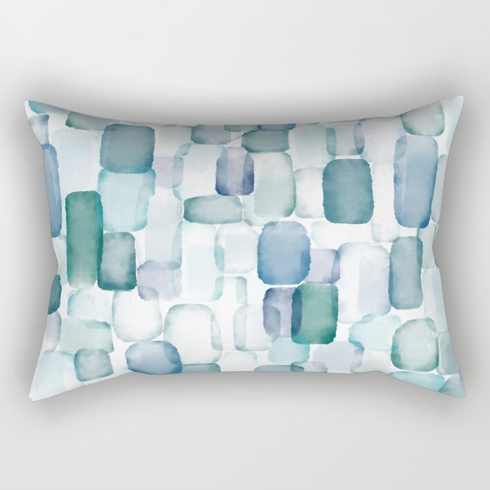 Sea Glass Watercolor Rectangular Pillow Gallery Image 2