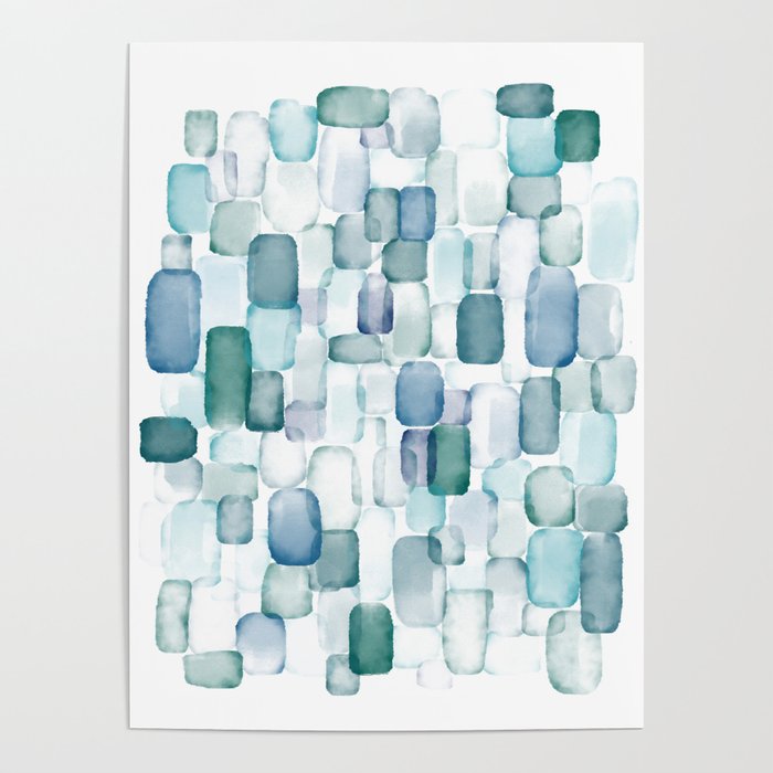 Sea Glass Watercolor Poster Gallery Image 4