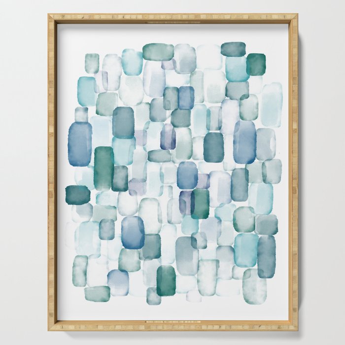 Sea Glass Watercolor Serving Tray Gallery Image 1