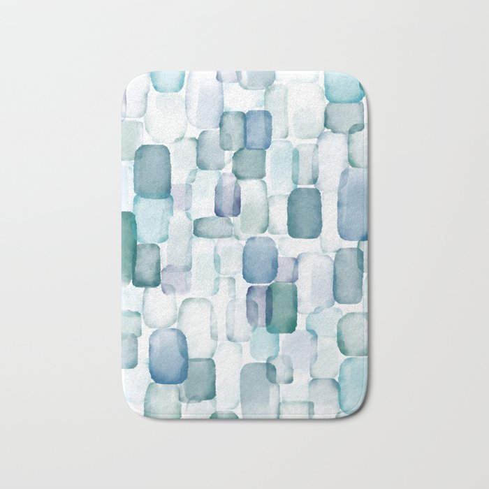 Sea Glass Watercolor Bath Mat Gallery Image 1