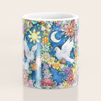 Watercolor Floral PEACE Sign illustration Coffee Mug Gallery Image 4