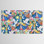 Watercolor Floral PEACE Sign illustration Tablecloth Gallery Image 2