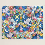 Watercolor Floral PEACE Sign illustration Jigsaw Puzzle Gallery Image 1