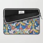 Watercolor Floral PEACE Sign illustration Laptop Sleeve Gallery Image 2
