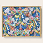 Watercolor Floral PEACE Sign illustration Serving Tray Gallery Image 1
