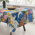 Watercolor Floral PEACE Sign illustration Tablecloth Gallery Image 3