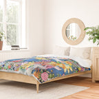 Watercolor Floral PEACE Sign illustration Duvet Cover Gallery Image 2