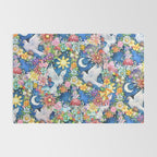 Watercolor Floral PEACE Sign illustration Rug Gallery Image 2