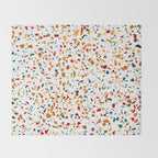 Tan Terrazzo | Eclectic Quirky Confetti Painting | Celebration Colorful Boho Happy Party Graphic  Throw Blanket Gallery Image 2