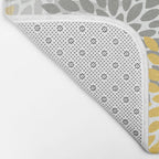 Floral Pattern, Yellow, Pale, Aqua and Gray Bath Mat Gallery Image 2