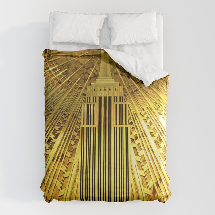Empire State Building Lobby Art-Deco Sunburst Portrait Duvet Cover Gallery Image 6
